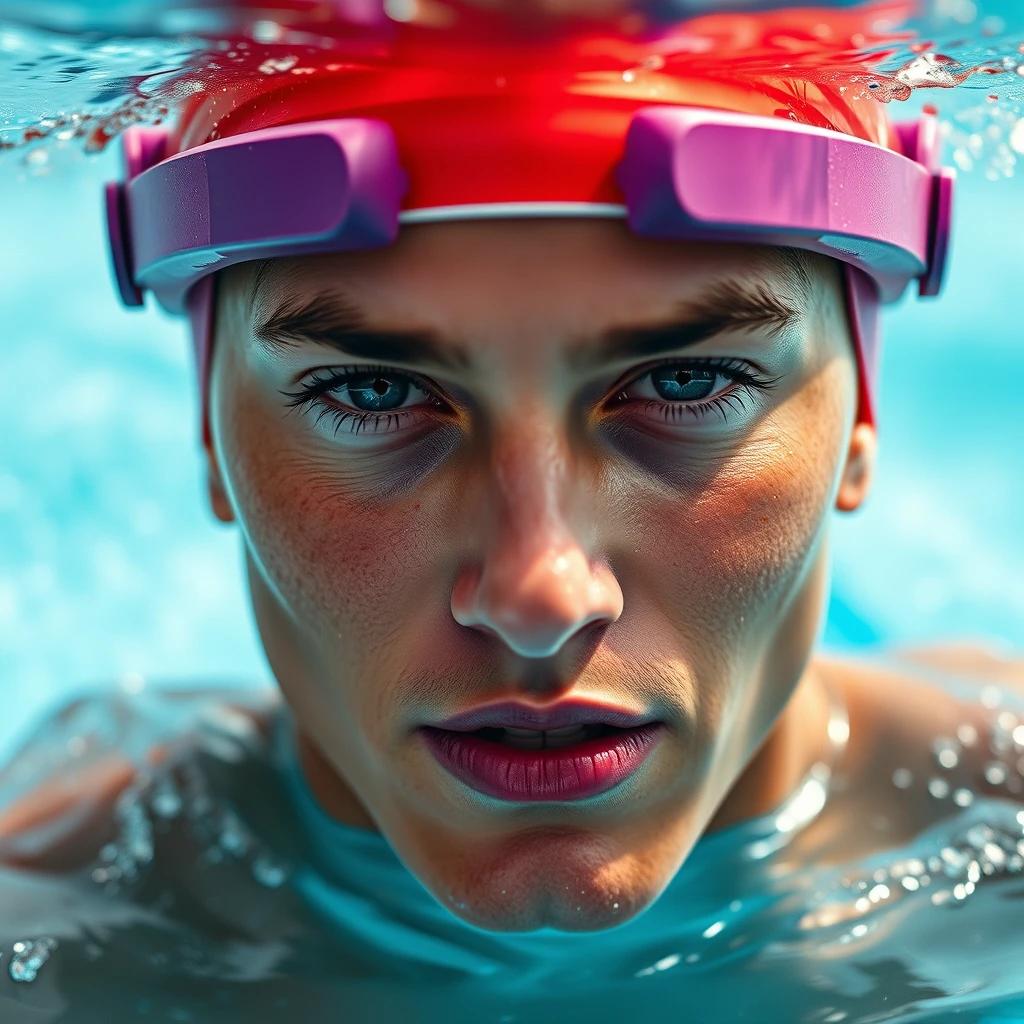 American swimmer who changes color