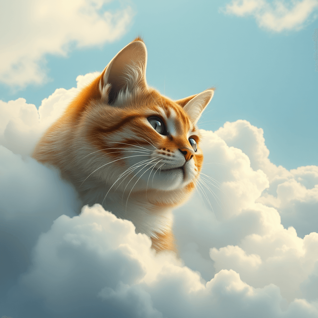 a cat in the clouds