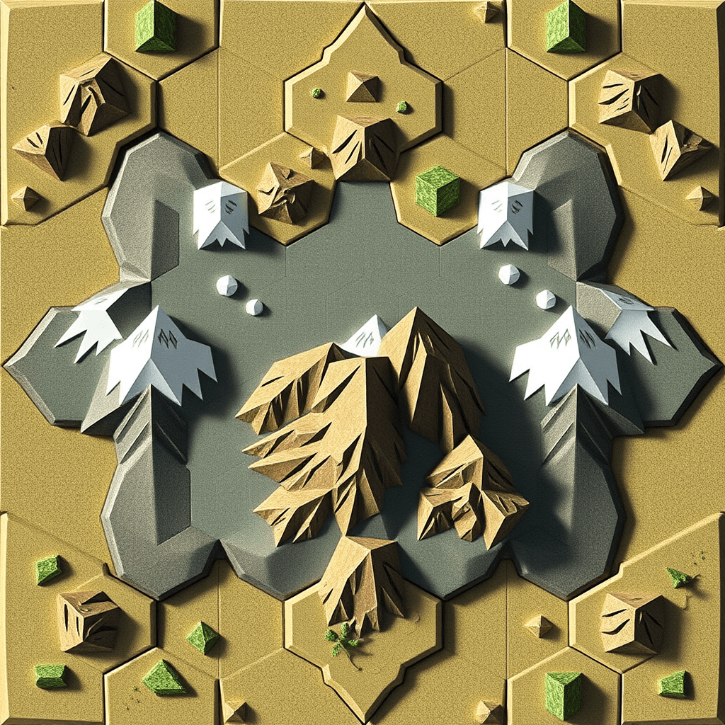 hexagonal mountain tile from a turn-based 4x strategy game